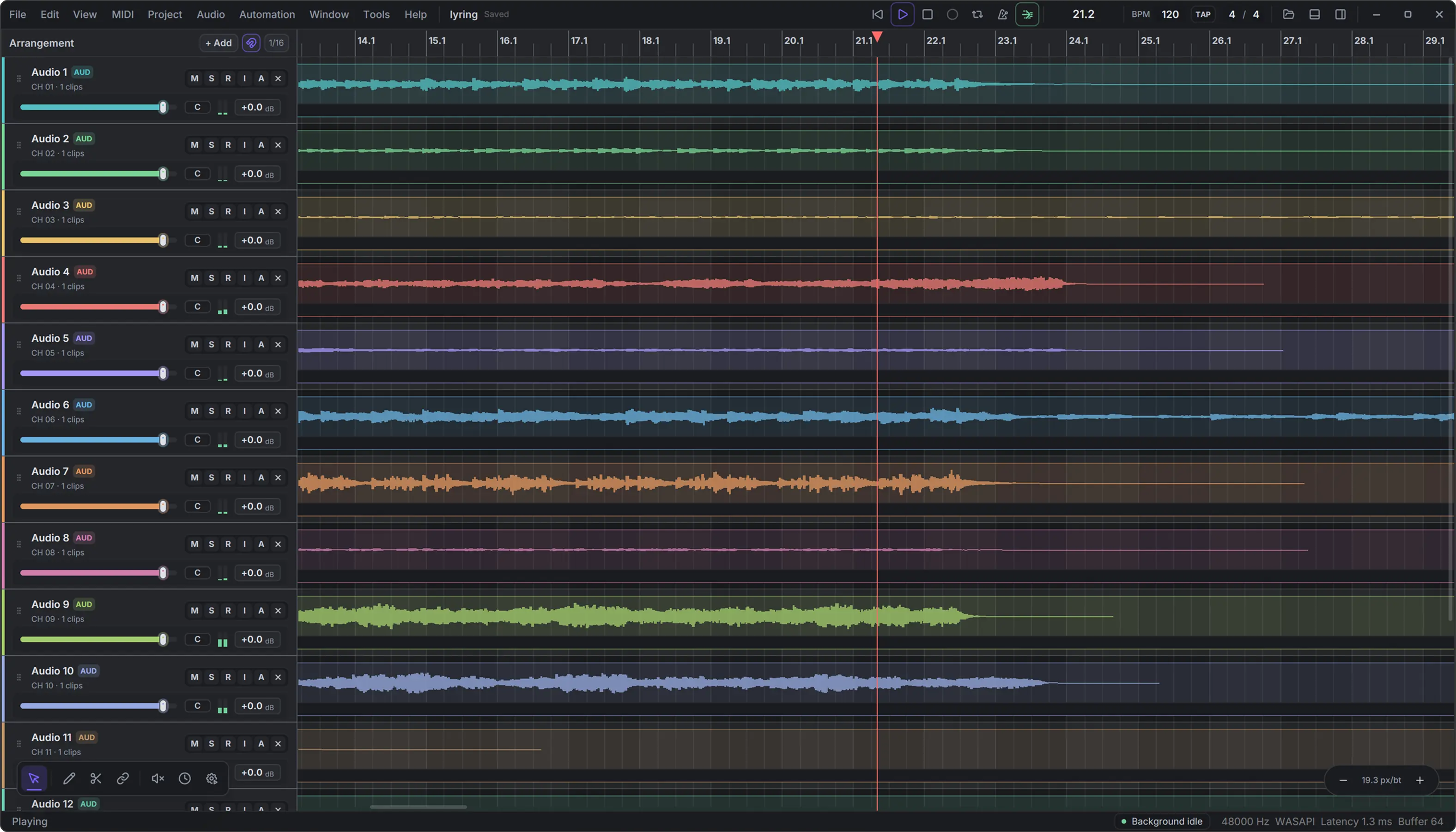 Futureboard Studio DAW interface preview showing track lanes and timeline